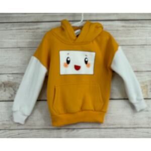Lankybox Boxy Colorblock Hoodie Sweatshirt Youth Small Yellow White